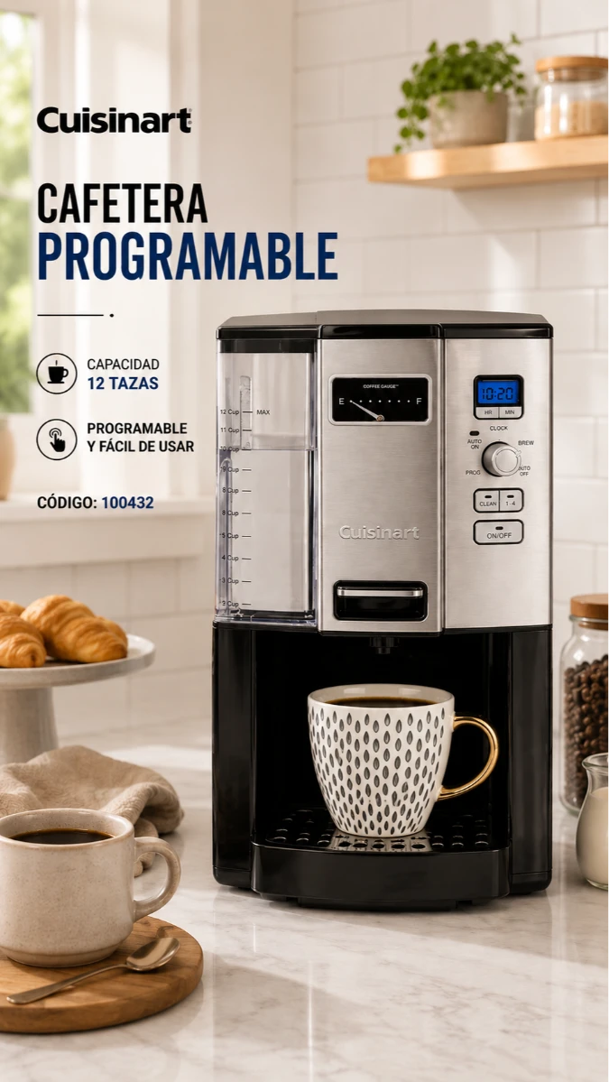 CAFETERA PROGRAMABLE 12 TZ RF/DCC-3000P1    CUISIN