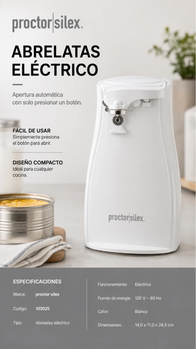 ABRELATAS ELECTRICO PROCTOR SILEX PS-75217