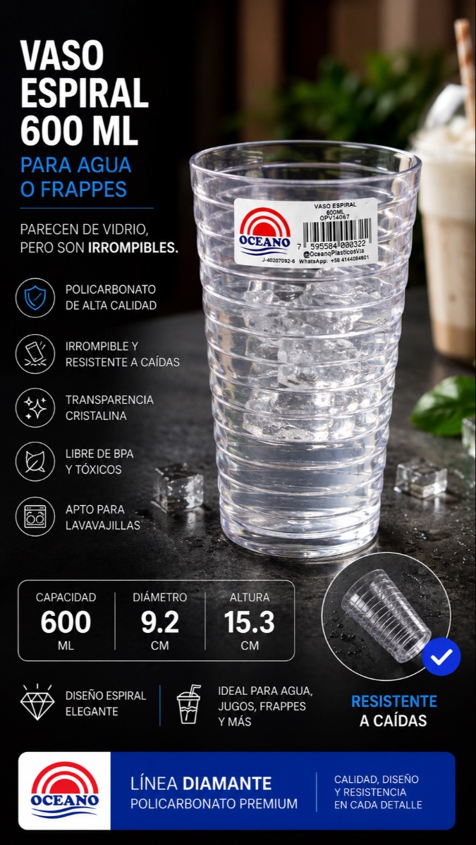 VASO ESPIRAL 600ML OPV14067