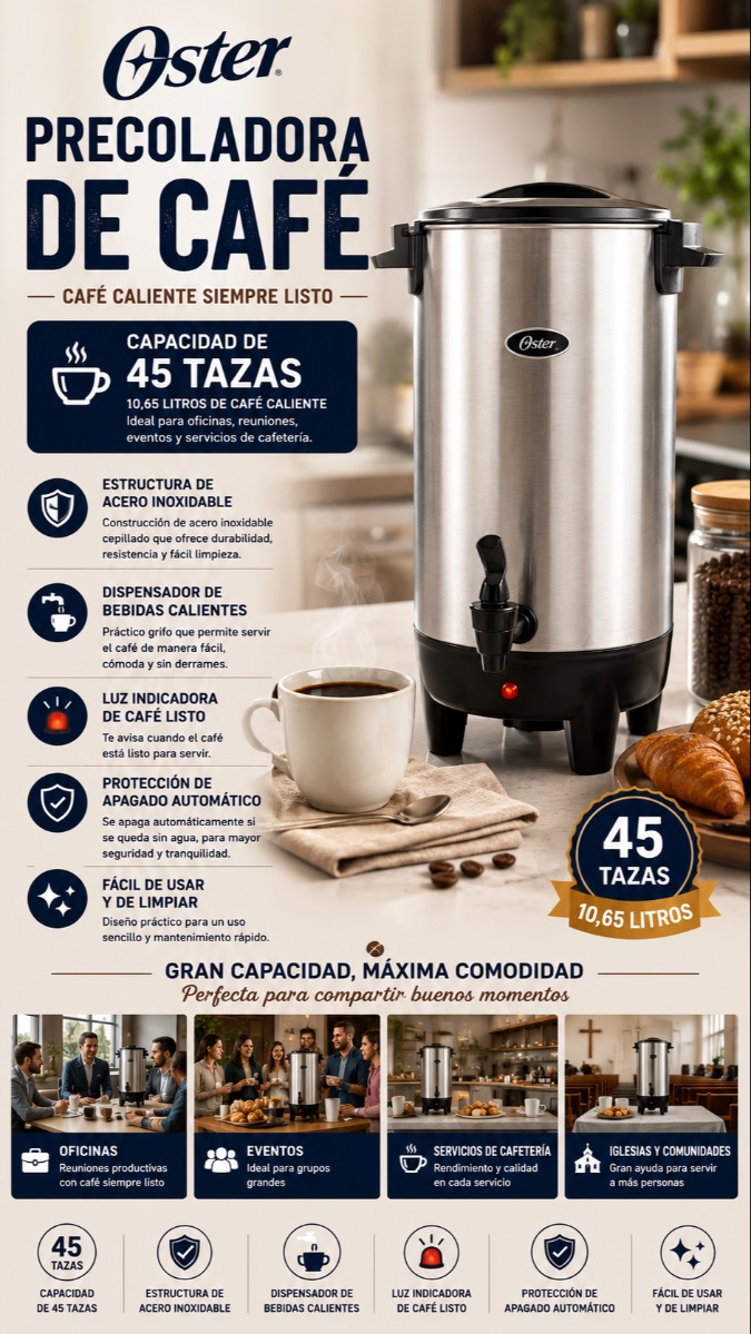 CAFETERA PERCOLINADA 45TZ  OSTER