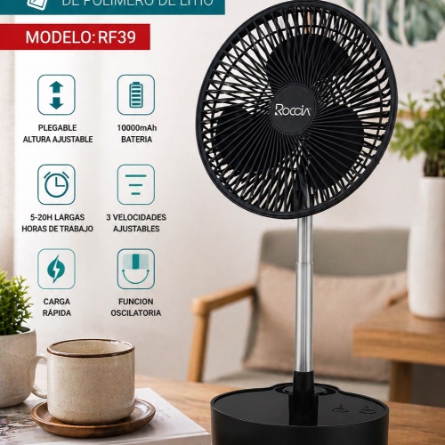 VENTILADOR RECARGABLE TELESCOPICO ROCCIA RF/39