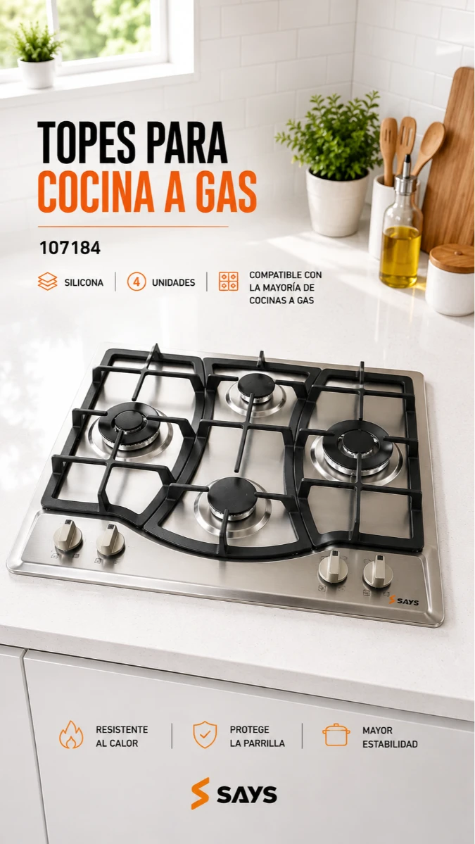 TOPE DE COCINA 4 HORNLL ACERO 60CM RF/401TAIS  SAYS