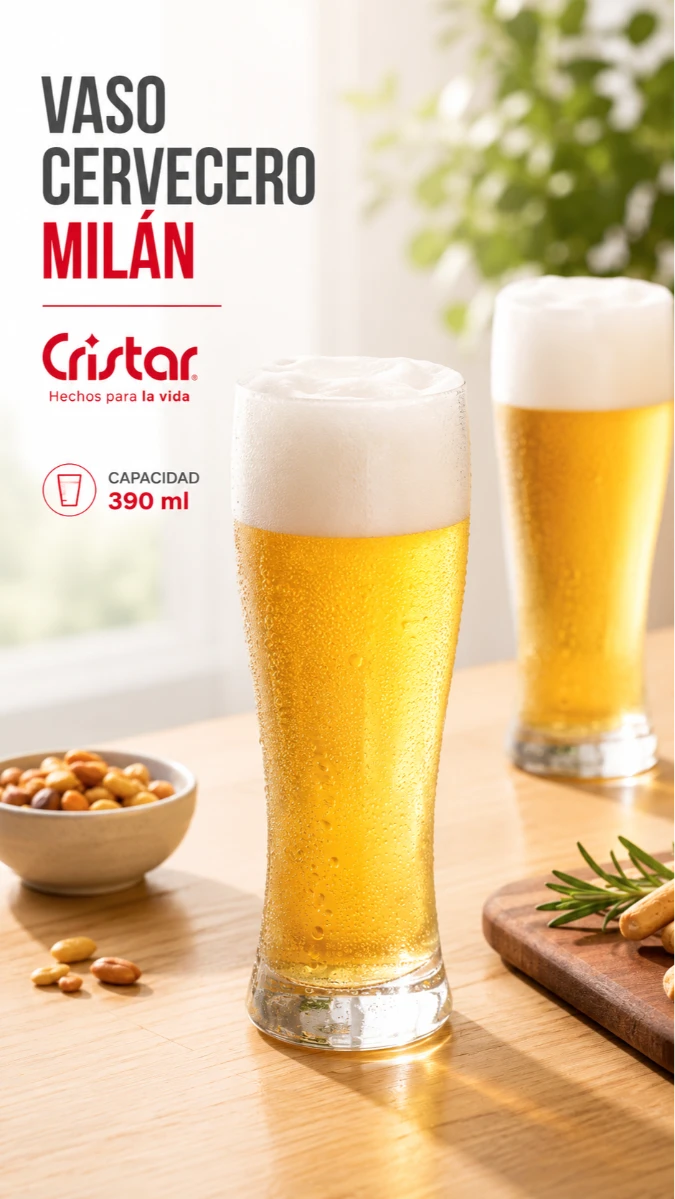 VASO CERVECERO PILSEN AV RF/0424 CRISTAR