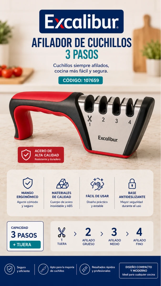 AFILADOR 3 PASOS EXCALIBUR KS2432